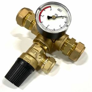 Manometer package including safety valve