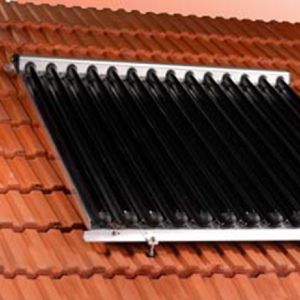 Roof solar collector plate above Mont