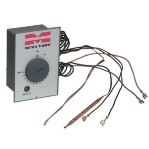 Thermostat, Overheating fuse & Lamp in electric box. From -97